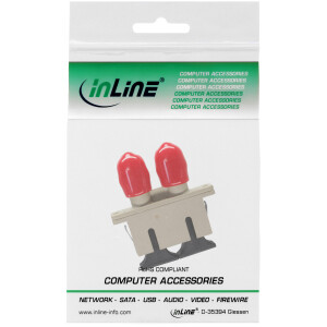 InLine® LWL Kupplung, Duplex ST/SC, multimode, beige, Keramik-Hülse, zum Einbau