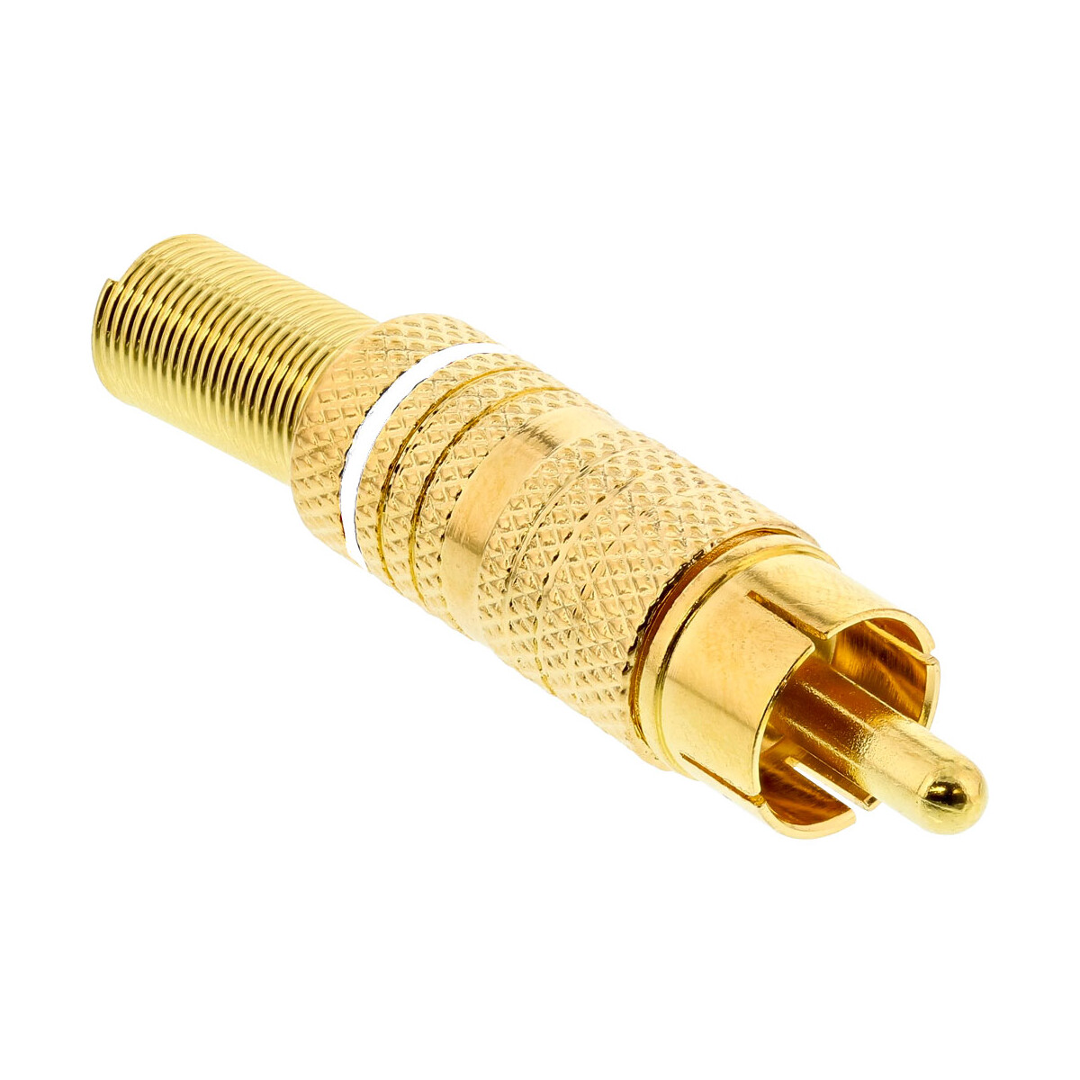 InLine® RCA metal male plug for soldering, gold,...