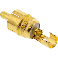 InLine® RCA metal male plug for soldering, gold, white ring, for 6mm cable