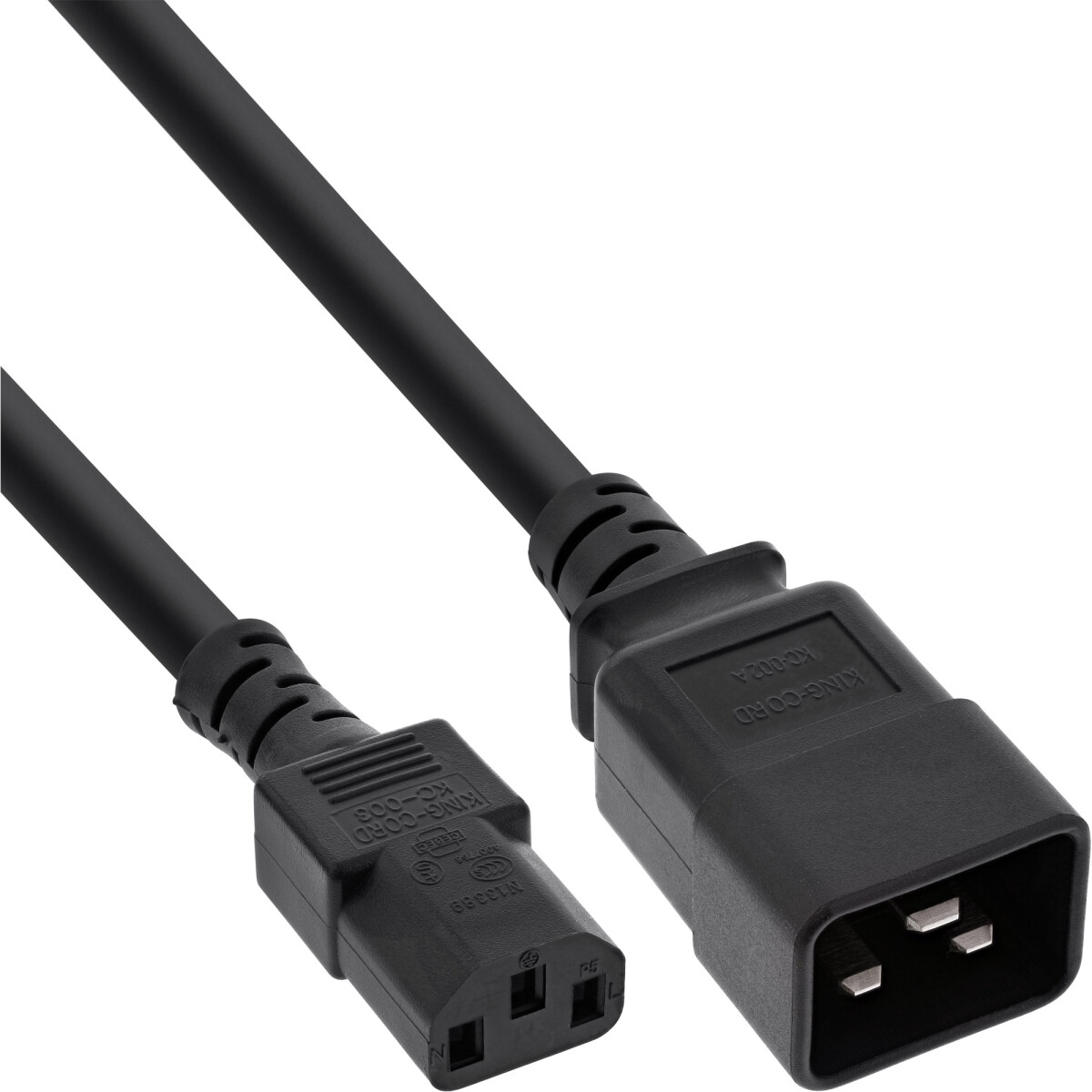 InLine® Netz Adapterkabel, IEC-60320 C20 auf C13,...