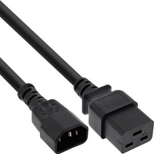 InLine® Power adapter cable, IEC-60320 C14 to C19, 3x1.5mm², max. 10A, 1m