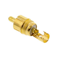 InLine® RCA metal male plug for soldering, gold, red ring, for 6mm cable