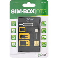 InLine® SIM-BOX, Simkartenadapter und Zubehörbox mit OTG Kartenleser