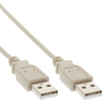 InLine® USB 2.0 cable, beige, AM/AM, 2m