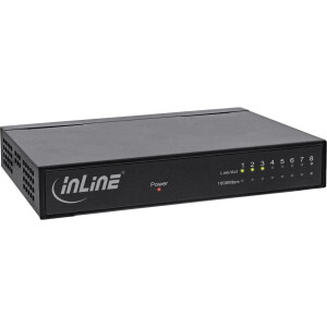 InLine® Network Switch 8-Port, 1Gb/s, Desktop, Metal, fanless, shielded ports