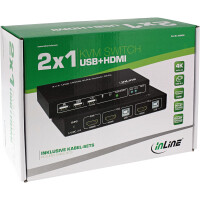 InLine® KVM Desktop Switch, 2-fach, HDMI 4K2K, USB 2.0 Hub, mit Audio