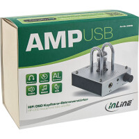 InLine® AmpUSB, Hi-Res AUDIO HiFi DSD Kopfhörer-Röhrenverstärker, 384kHz/32-Bit