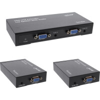 InLine® VGA Extender/Splitter SET 1 to 2, UTP with Audio up to 300m