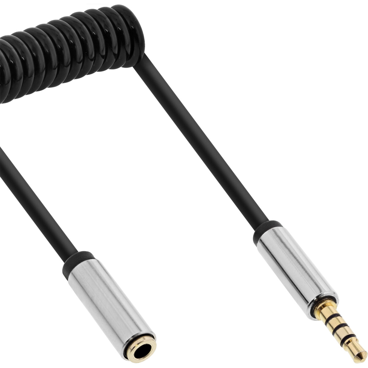 InLine® Slim Audio Spiralkabel Klinke 3,5mm ST/BU,...