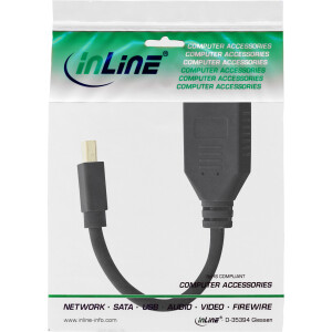 InLine® Adapter cable Mini DP male to DisplayPort female, 4K2K, black, 0.15m