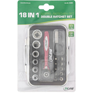 InLine® Mini Doppel-Ratschen-Set 18in1