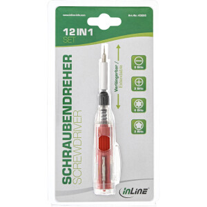 InLine® Schraubendreher mit Bithalter 12in1