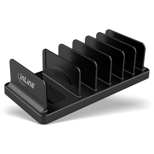 InLine® multi stand with 6 compartments for desk / shelf, black