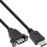 InLine® HDMI 4K2K Adapter Type A male / A female with flange 0.6m