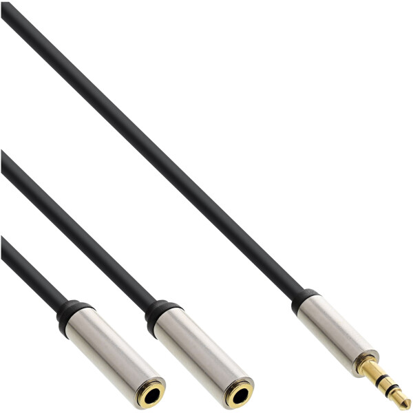 InLine® Slim Audio Y-Cable 3.5mm male to 2x female 2m