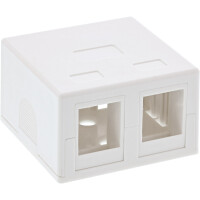 InLine® Surface Mount Box for keystone 2x RJ45, white