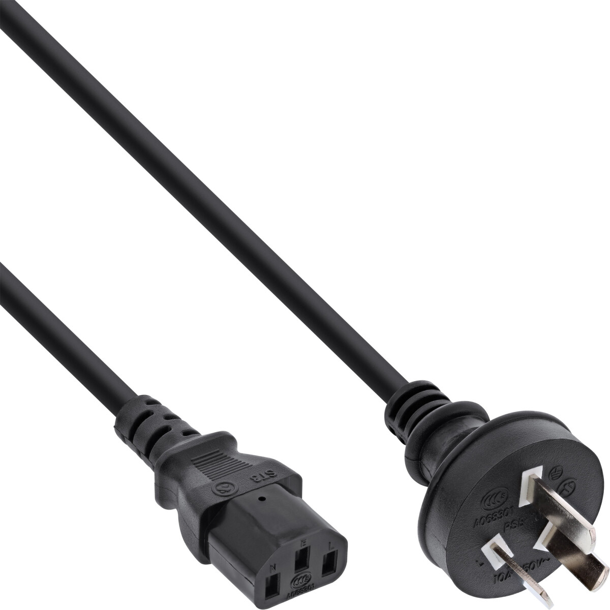 InLine® Power cable, China plug to IEC, black, 0.5m