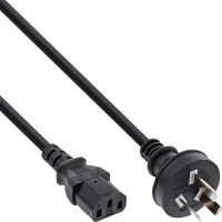 InLine® power cable, China male / 3pin IEC C13 male, 0.5m