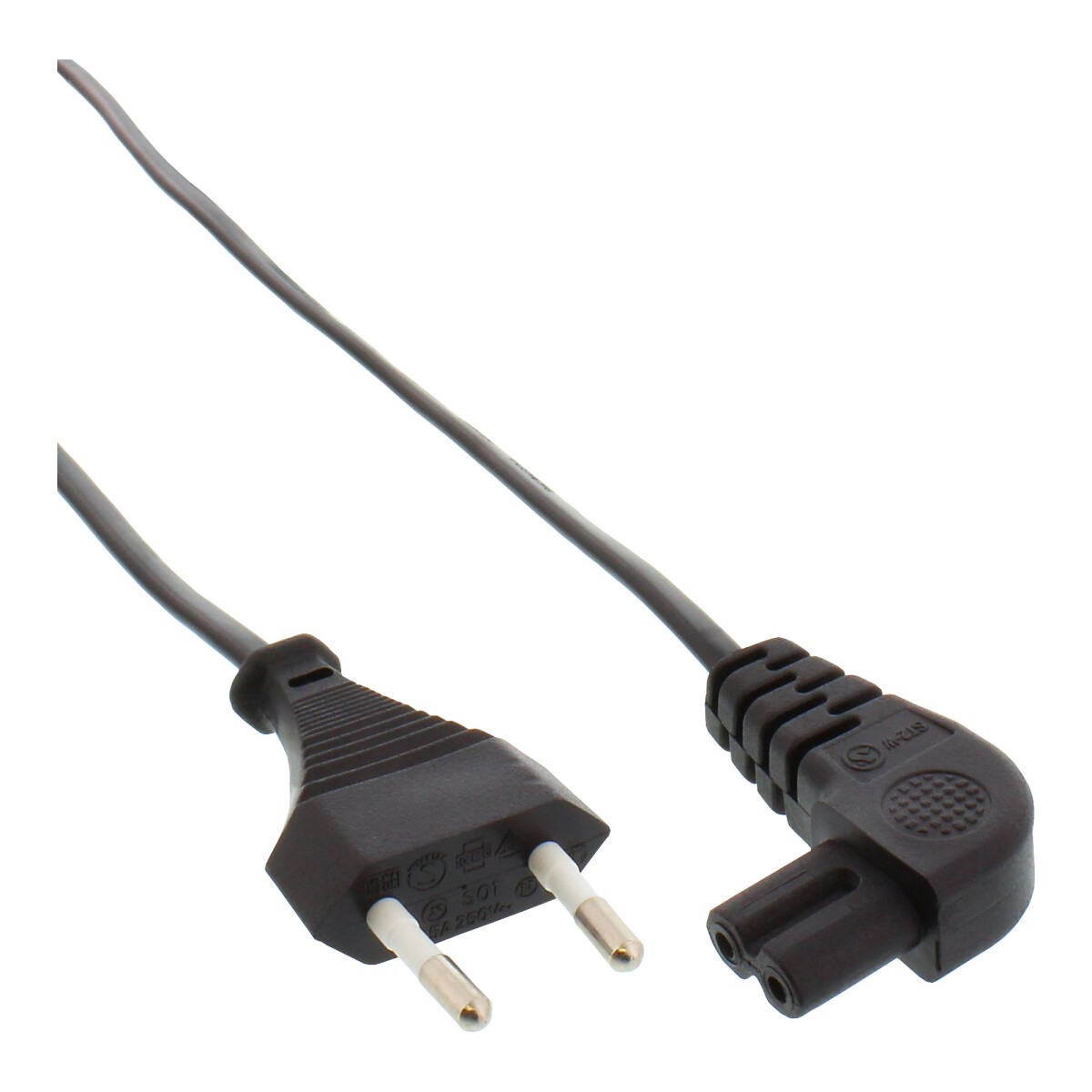 InLine® power cable, Euro male / Euro8 male angled,...