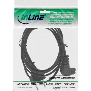 InLine® power cable, Euro male / Euro8 male angled, black, 5m