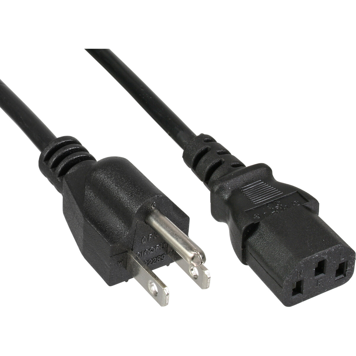 InLine® power cable USA male / 3pin IEC C13 male, 18...