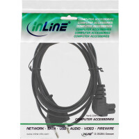 InLine® power cable, Euro male / Euro8 male angled, black, 0.5m