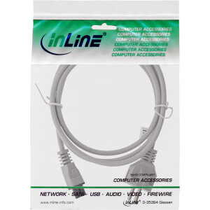 InLine® Netzkabel für Notebook, 3pol Kupplung, grau, 0,5m