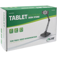 InLine® Tablet Holder for Wall or Table mount, universal for 4.7"-12.9"