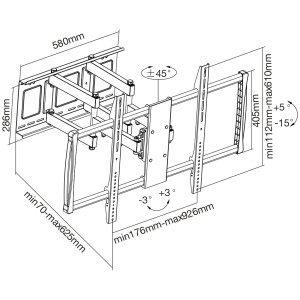 InLine® Wandhalterung, für TFT/LCD/LED/Plasma 152-254cm (60-100"), max. 80kg