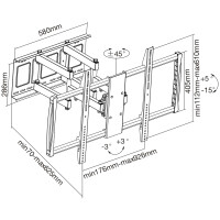 InLine® Wandhalterung, für TFT/LCD/LED/Plasma 152-254cm (60-100"), max. 80kg