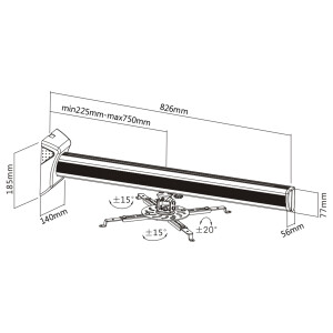 InLine® Wandhalterung für Beamer, max. 16kg