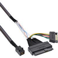 InLine® U.2 connection cable, SSD with U.2 (SFF-8639) to SFF-8643 + power, 1m