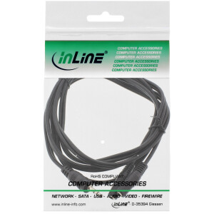 InLine® Klinken Y-Kabel, 3,5mm Klinke Stecker an 2x 3,5mm Klinke Buchse, Stereo, 3m