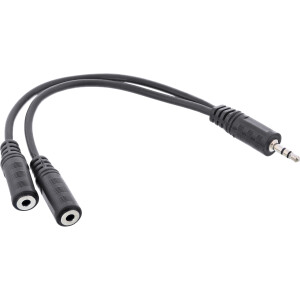 InLine® Klinken Y-Kabel, 3,5mm Klinke ST an 2x 3,5mm Klinke BU, Stereo, 2m