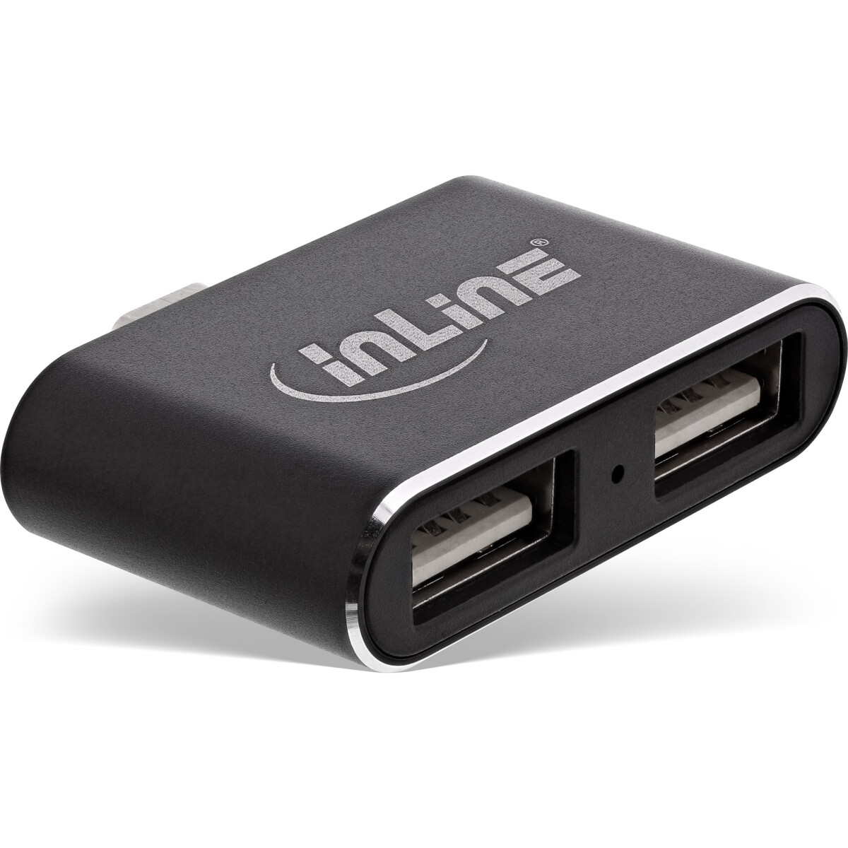 InLine® Mini USB 2.0 Hub, USB CM to 2x USB AF, black