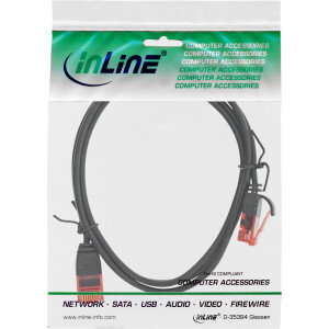 InLine® Slim Patch cable, U/UTP, Cat.6, black, 2.5m