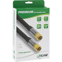 InLine® Premium SAT cable, 4x shielded, 2x F-plug, >110dB, black, 5m