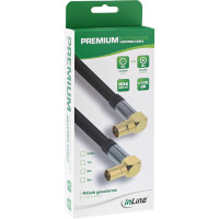 InLine® Premium Antenna cable angled, 4x shielded, >110dB, black, 2m