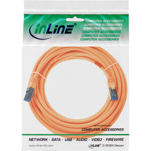 InLine® Patchkabel, S/FTP (PiMf), Cat.6A, halogenfrei, orange, 7,5m