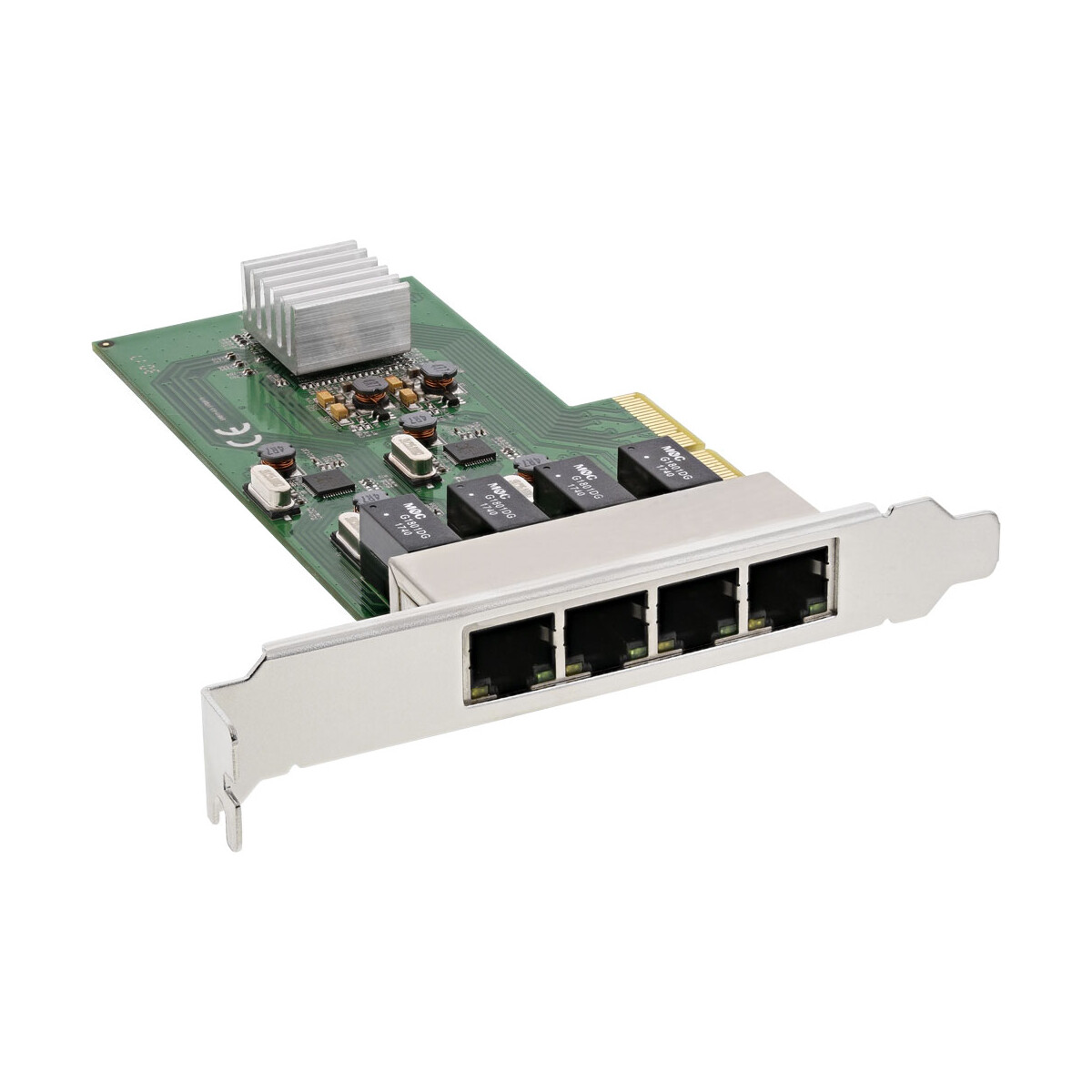 InLine® 4x Gigabit Netzwerkkarte, PCIe x4, 4x...