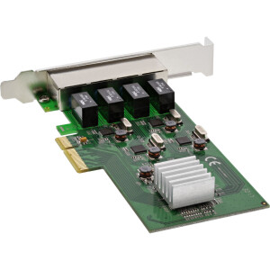 InLine® 4x Gigabit Netzwerkkarte, PCIe x4, 4x 1GBit/s, inkl. low profile Slotblech