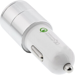 InLine® USB car charger power-adaptor Quick Charge 3.0, white