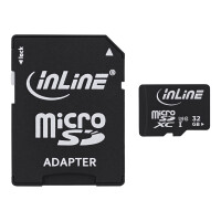 InLine® MicroSDXC flash card with SD adapter, Class 10/U3, 32GB