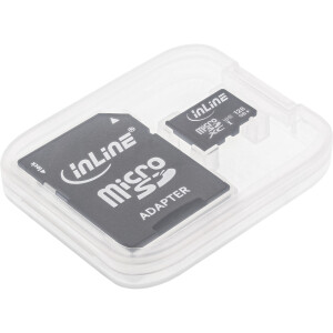 InLine® MicroSDXC flash card with SD adapter, Class 10/U3, 128GB