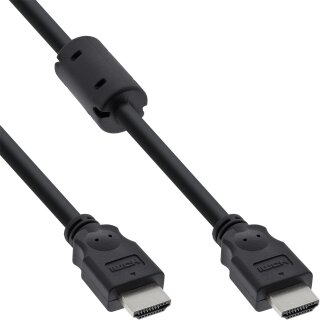 InLine® HDMI Kabel, HDMI-High Speed, Stecker / Stecker, schwarz, mit Ferrit, 0,3m