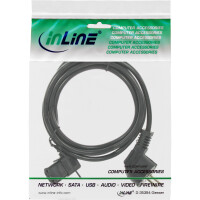 InLine® Power cable, CEE 7/7 angled / 3pin IEC C13 left angled, black, 0.3m