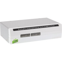 InLine® Desktop KVM Switch, 2-port, DisplayPort 1.2, 4K, USB 2.0, Audio