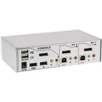 InLine® KVM Desktop Switch, 2-fach, DisplayPort 1.2, 4K, USB 2.0, Audio