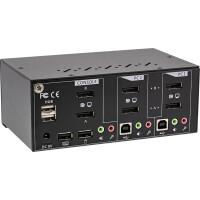 InLine® KVM Desktop Switch, 2x, Dual-Monitor DisplayPort 1.2, 4K, USB 2.0, Audio