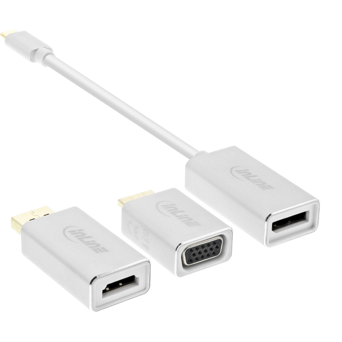 InLine® USB Display Converter Set 6-in-1, 4K/60Hz silver